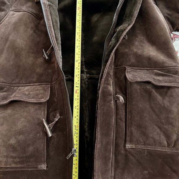 VINTAGE SHEEPSKIN SHEARLING “MARLBORO MAN” COAT JACKET WESTERN TRUCKER L BROWN - Picture 9 of 14